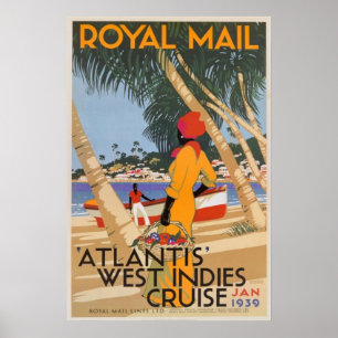Poster vintage Royal Mail Cruise Travel
