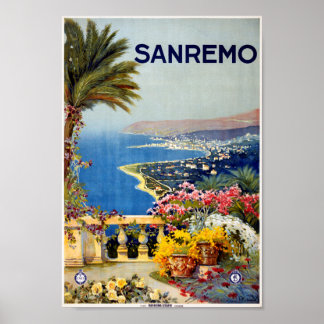 Poster vintage San Remo Travel
