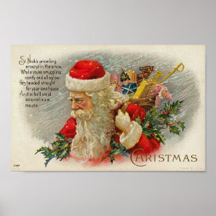 Poster Vintage Sants Christmas St. Nick Card
