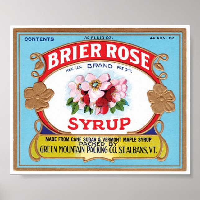 Poster vintage - Sirop Rose Brier (Devant)