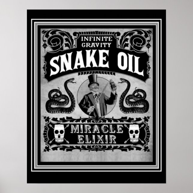 Poster vintage Snake Oil Peddler Elixir (Devant)