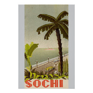 Poster Vintage Sochi Marine Station Beaux-Arts Voyage