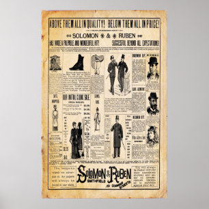Poster Vintage Solomon & Ruben Store Imprimer