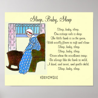 poster vintage "Sommeil, bébé, sommeil"