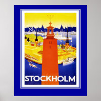 Poster vintage Stockholm Travel Grande Taille