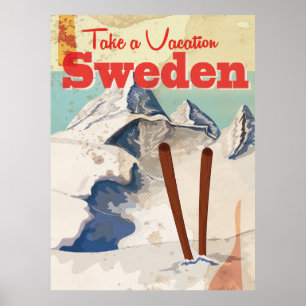 Poster vintage Suède Travel