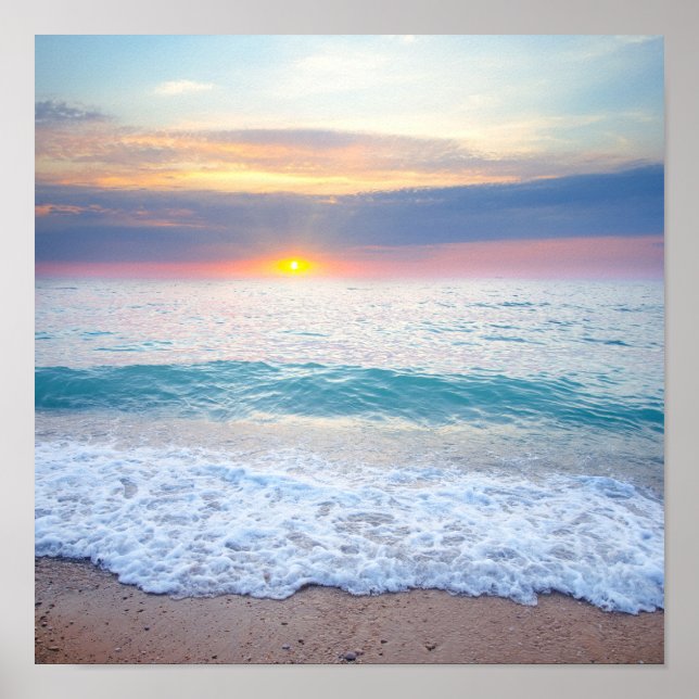 Poster vintage Sunset Beach (Devant)