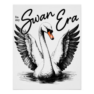 Poster vintage Swan Era Black Print