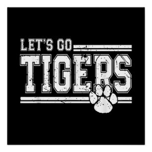 Poster Vintage Tigers School Sports Nom Retro