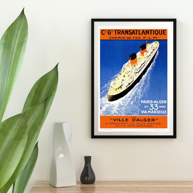 Poster vintage Transatlantic Cruise Ship (Créateur téléchargé)