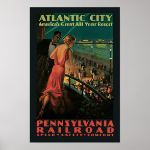 Poster Vintage travel, Atlantic City