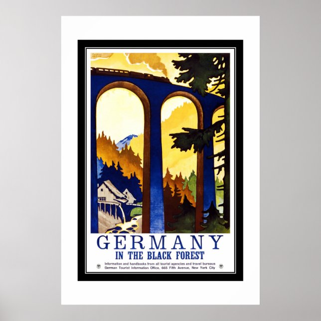 Poster Vintage Travel Germany The Black Forest (Devant)