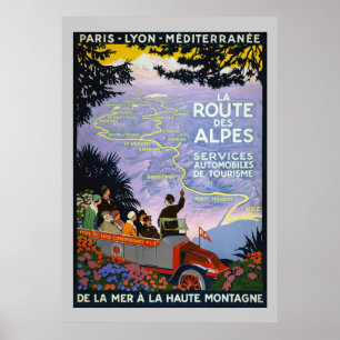 Poster - Vintage Travel La Route des Alpes
