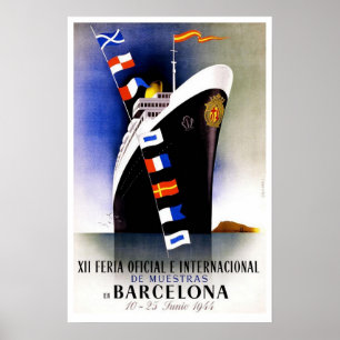 Poster Vintage travel, Salon International de Barcelone
