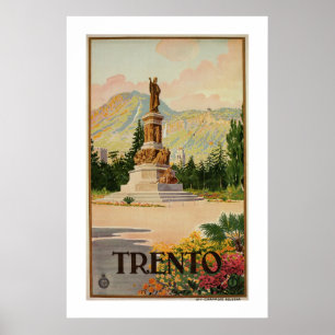 Poster Vintage Trento Trent Voyage en Italie
