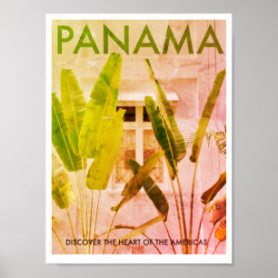 Poster vintage Tropical Panama Travel