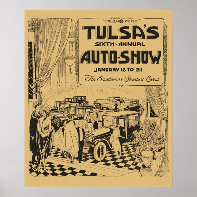 Poster Vintage Tulsa 1922 Publicité pour le journal de sp (Devant)