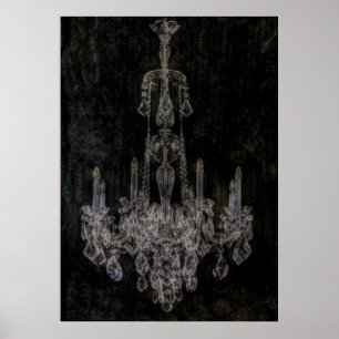 Poster Vintage vampire gothic distressed chandelier