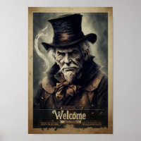 poster vintage vieux magicien