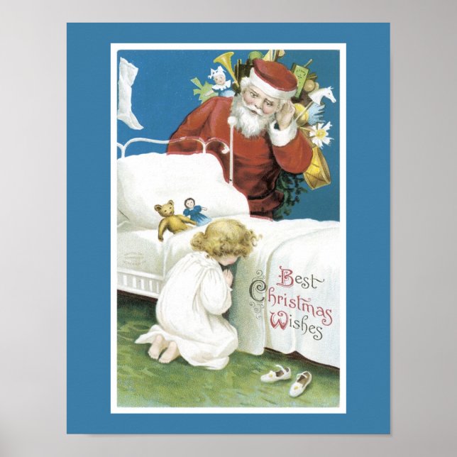 Poster Vintage voeux de Noël (Devant)