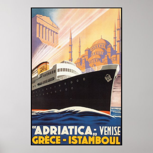 Poster Vintage voyage Adriatica Lines (Devant)