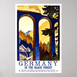 Poster Vintage voyage allemand de la Forêt-Noire