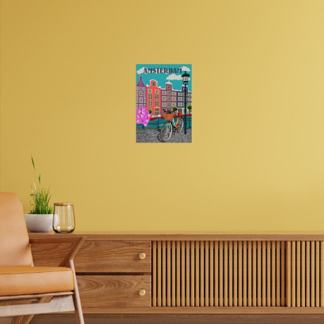 Poster Vintage Amsterdam - Impression Toile 20x30cm - Décoration Murale Moderne