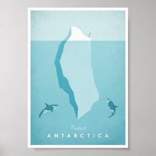 Poster Vintage voyage Antarctique