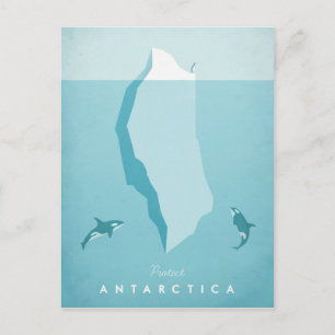Poster Vintage voyage Antarctique - Carte postale