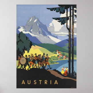 Poster Vintage voyage Autriche