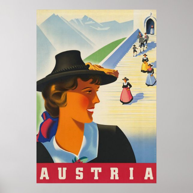 Poster Vintage voyage Autriche (Devant)