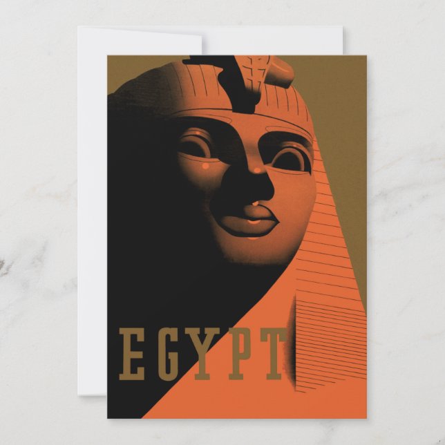 Poster Vintage voyage avec Sphinx, Egypte, Afrique (Devant)