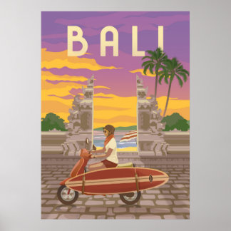 Poster Vintage voyage Bali