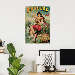 Poster Vintage voyage, Beach Resort, Cabourg France