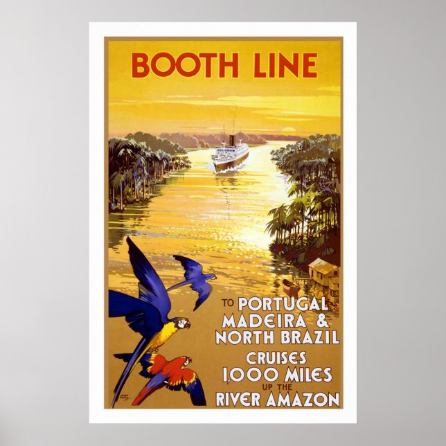 Poster Vintage voyage " Booth Line" (Devant)