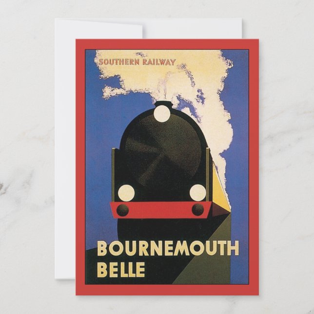 Poster Vintage voyage, Bournemouth Belle Train (Devant)