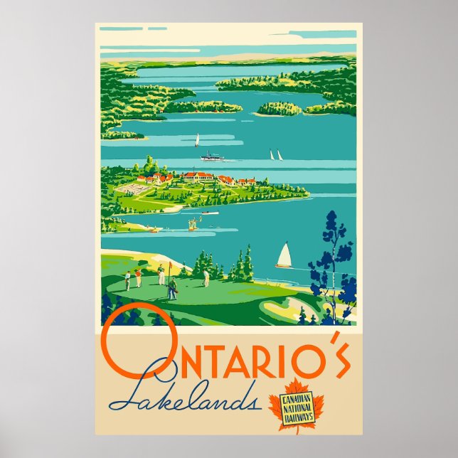 Poster Vintage voyage Canada Ontario (Devant)