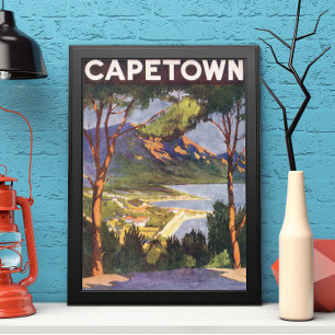 Poster Vintage voyage, Cap, une ville d'Afrique du Sud