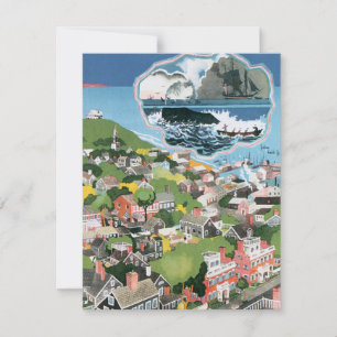 Poster Vintage voyage, Carte de l'île Nantucket, M