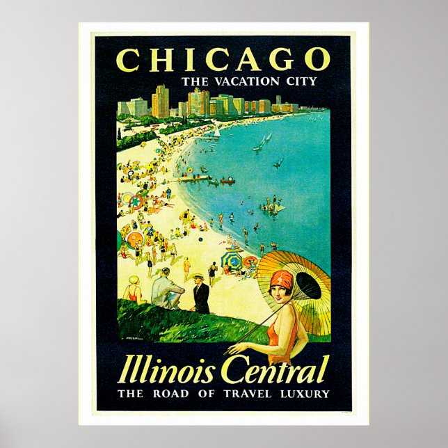 Poster Vintage voyage, Chicago, Illinois (Devant)