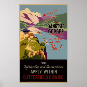 Poster Vintage voyage Chine