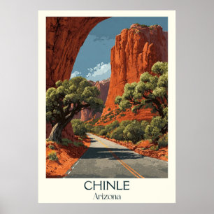 Poster Vintage voyage Chinle Arizona   Retro Canyo