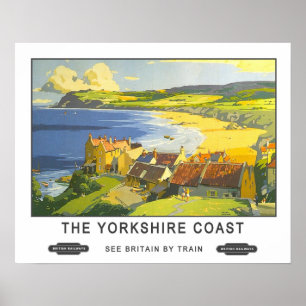 Poster Vintage voyage, côte de Yorkshire