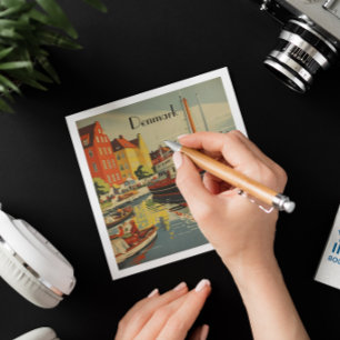 Poster Vintage voyage Danemark personnalisable