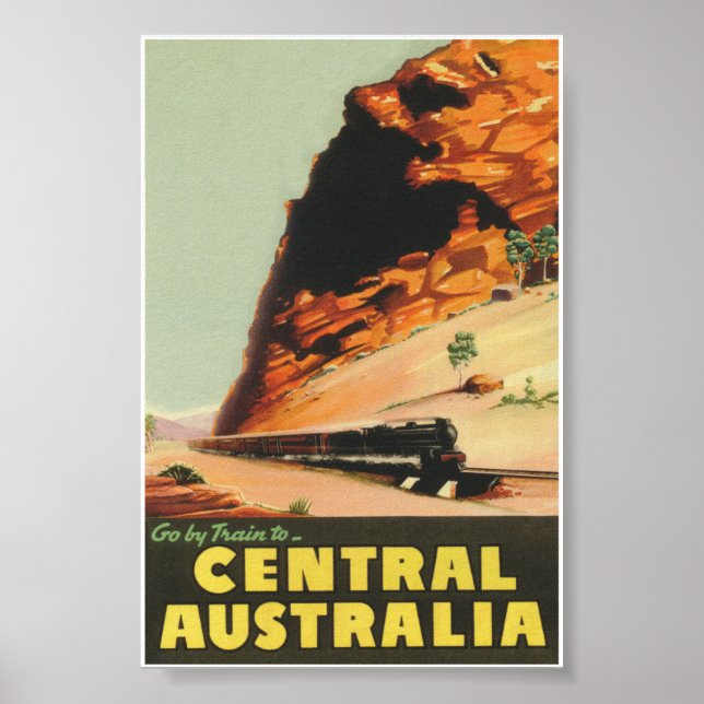 Poster Vintage voyage d'Australie Centrale (Devant)