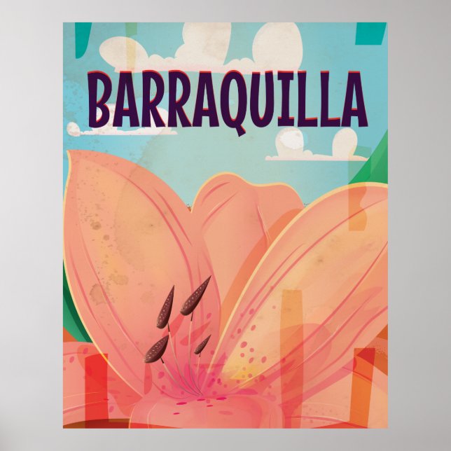 Poster Vintage voyage de Barraquilla Colombia (Devant)