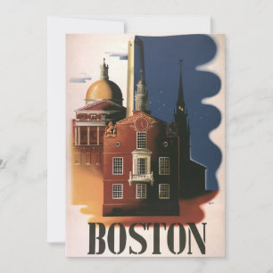Poster Vintage voyage de Boston, Massachusetts