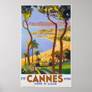 Poster Vintage voyage de Cannes