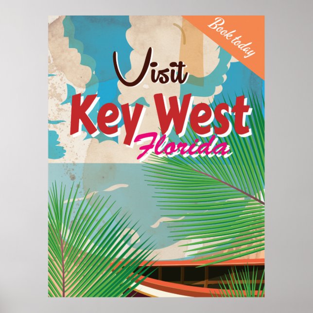 Poster Vintage voyage de Guadeloupe (Devant)