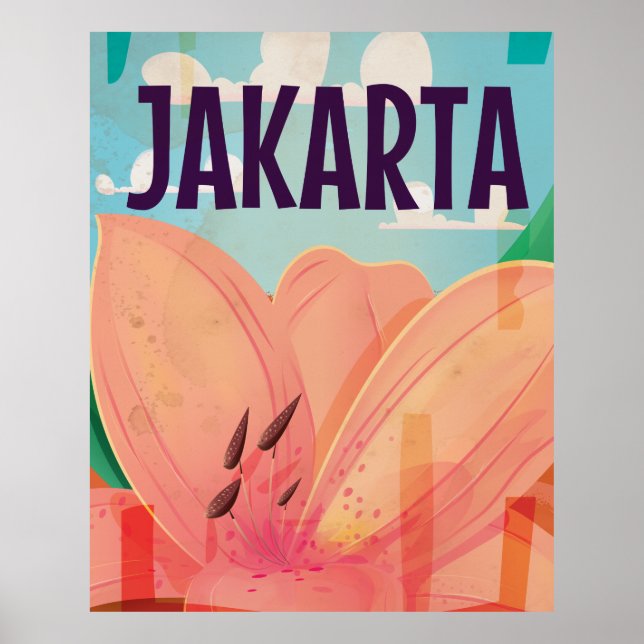 Poster Vintage voyage de Jakarta (Devant)
